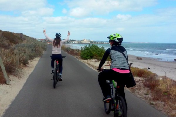 two riders enjoying the coastline ride
